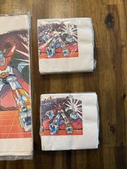 Vintage 1980s Voltron Defender of the Universe Party Napkins and Tablecloth -NOS