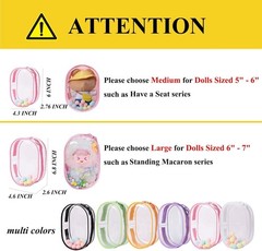 Clear Figure Display Bag with Keychain for 18cm Plush Doll, Doll Carrying Cas…