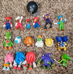Super Mario, Sonic, Zelda Figures Lot Of 18 Pieces Multiple Sizes AS IS