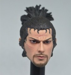 Miyamoto Musashi Samurai Sword Man Head Carved 1/6 Scale DIY 12” Action Figure