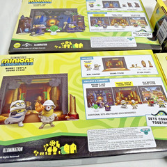 Illumination Minions Monsters Sound Stage Playsets & Mini Fart Blaster Lot of 4