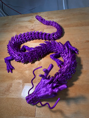 Articulated Crystal Dragon 3D Printed Flexi Fidget Toy Desk Decor Galaxy Gift