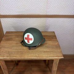 1/6 SCALE WW2 US ARMY AIRBORNE MEDIC HELMET METAL