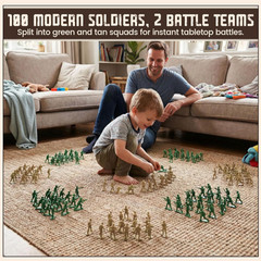 Army Men Figures 100PCS Toy Soldiers for Boys Green Tan Plastic Action Figures