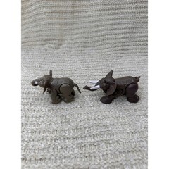 Fisher Price Elephant Figures Vintage 1995 Safari Animal Kids Toy Brown Lot of 2