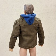 MO-HDJK-PBGN: 1/12 Olive Green Hoodie Zipper Jacket for 6″ Medium to Slim Figure
