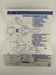 1982 GI Joe FLAK Attack Cannon with Instructions ARAH with Blueprints