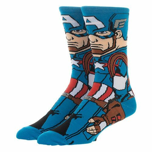Marvel NEW * Captain America Casual Crew Socks * One Size Fits Most Men Women