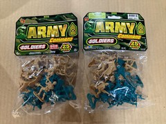 LOT 2 Bags Army Toy Soldiers 25 Pieces Per Bag 50 Total Green Beige NEW & SEALED