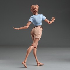 USA Romankey X COWL 1/12 Girl Soldier Figure Black Joint Body 6in Action Model