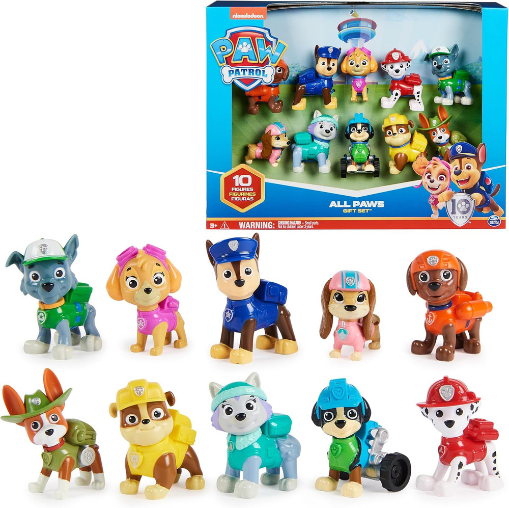 Paw Patrol 10Th Anniversary All Paws on Deck 10 Figure Gift Pack | 10 Collectibl