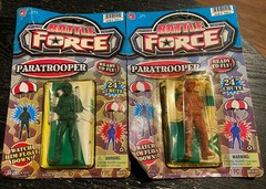 Battle Force Paratrooper 24 In Chutes (2) One Green And Red (faded)