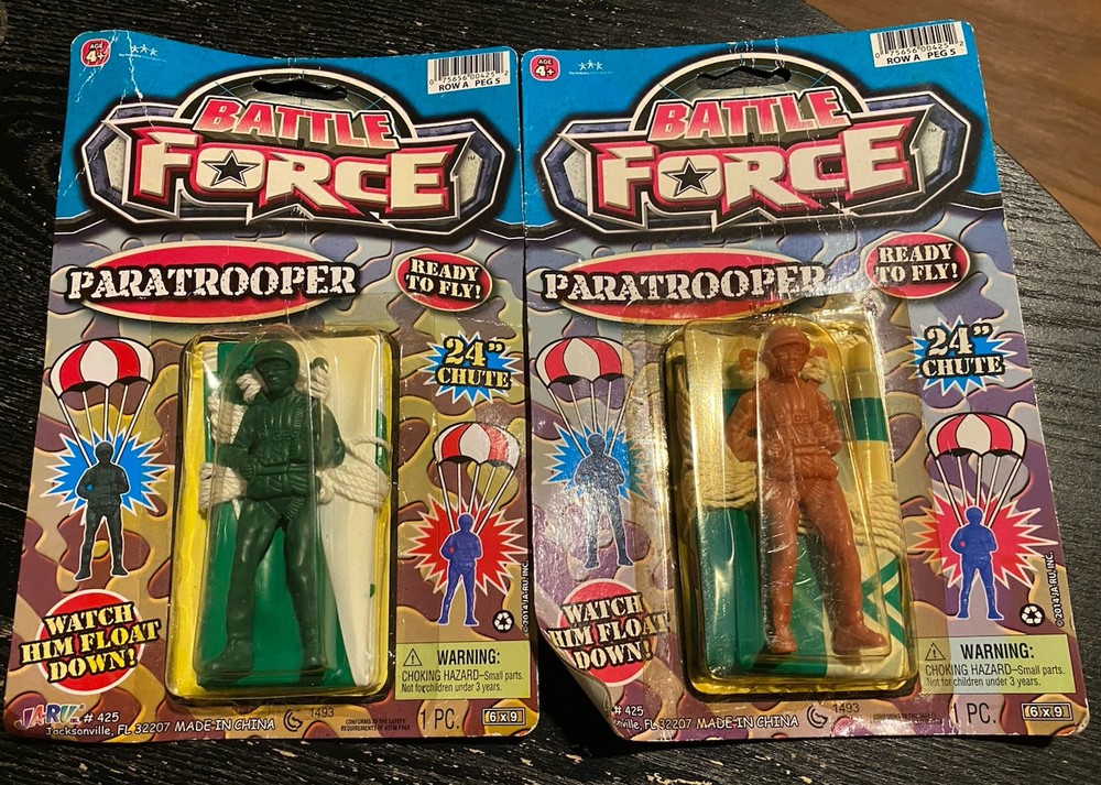 Battle Force Paratrooper 24 In Chutes (2) One Green And Red (faded)