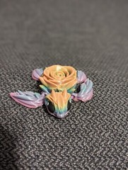 Rose Turtle 3D Printed Articulated Keychain Turtle Eyes Is Hand Painted..