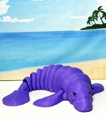 3D Printed Manatee, 9″ Full Articulated Manatee with Stand, Stress Relief Toy