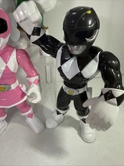 5 Mega Mighty Power Rangers Blue Black Red 10″ Action Figures Pink Green Ranger