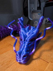 Articulated Crystal Dragon 3D Printed Flexi Fidget Toy Desk Decor Galaxy Gift