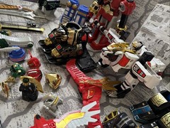 Power Rangers Megazord Lot HUGE Tigerzoid Thunderzoid Helmets Swords