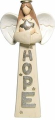 Holy Land Market Resin Hope Angel – Decorated with Stars – Medium ( 14.7 cm –