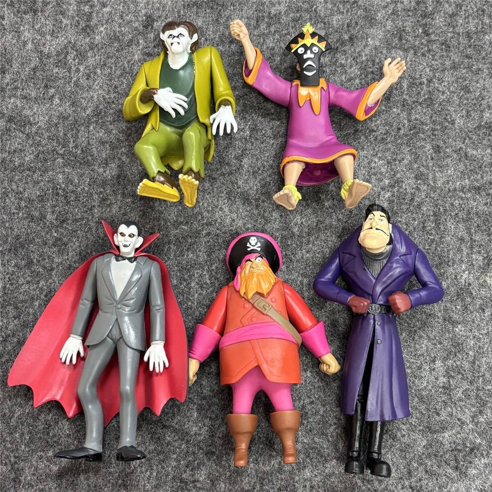 5PCS Scooby-Doo Mystery 50th Years Dracula Wolfman Ghost Action Figure Toys