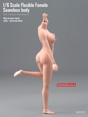 US STOCK 1:6 Flexible Seamless Normal Skin Large Bust Breast Female Figure Body
