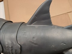Vintage 15″ Long Great White Shark Snapping Head Moving Toy Parts & Repair Only