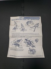 1982 GI Joe Blueprint Instructions Hal Heavy Artillery Laser Vintage Hasbro ARAH