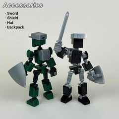 Mini 13 3D Printed Robot, Fully Articulated, 7 Pack Gift Set for Stop Motion Ani