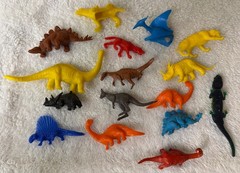 Dinosaurs Lot Of 16 Prehistoric Jurassic Figures Plastic Rubber Vtg 60’s 70’s