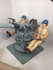 1/6 CUSTOM WW2 US NAVY BOFORS 40MM ANTI AIRCRAFT GUN BATTERY + 2 CUSTOM FGURES