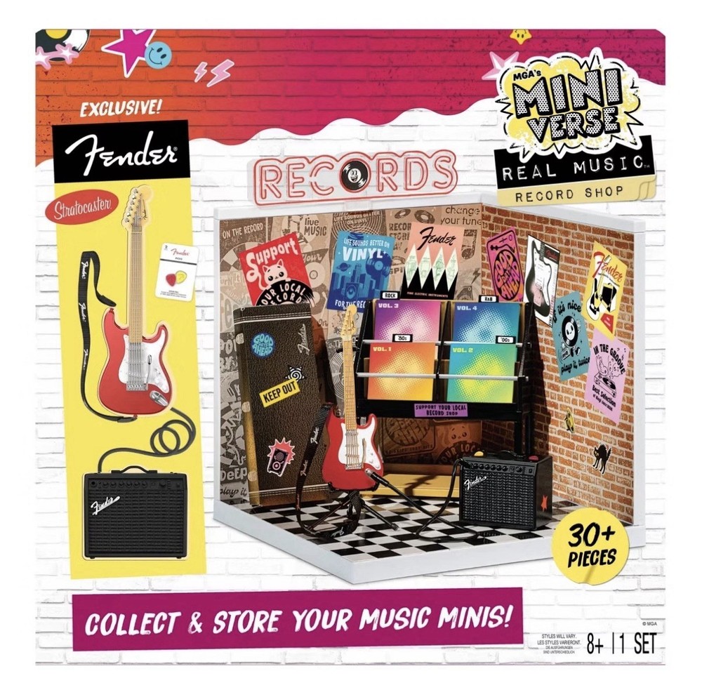MGA Miniverse Real Music Record Shop With Exclusive Fender Guitar NEW ** In Hand