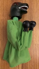 Vintage Rojus Komodo Dragon Lizard Punchosaurus Godzilla Boxing Punching Puppet