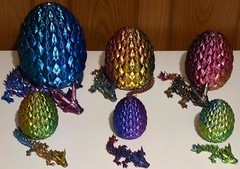 3D Printed Flexi Dragon, Cinderwing3D Articulated Crystal Dragon/Small-12inches