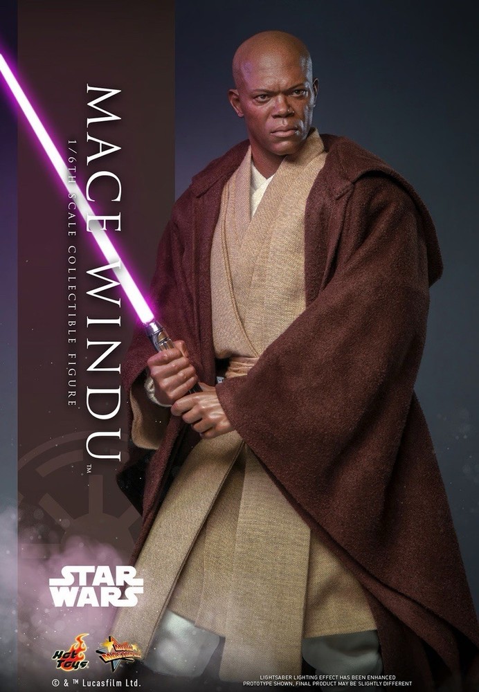 Hot Toys MMS681 Star Wars 1/6 Mace Windu Samuel L Jackson Head Sculpt READ DESC