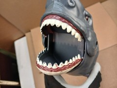Vintage 15″ Long Great White Shark Snapping Head Moving Toy Parts & Repair Only