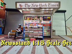 Newsstand New York Times 1/18 scale Diorama Garage Accessories (Handmade)