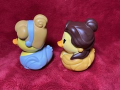 Disney Duckalooz Lot of 2 Just Play Rubber Ducks Belle Cinderella 3” Princess