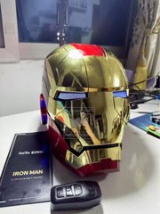 Iron Man Gold MK5 Helmet Electronic Voice Activated Open&Close Mask Autoking New