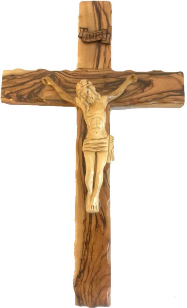 Large Olive Wood Cross with Crucifix – All from Olive Wood from Bethlehem -14 In