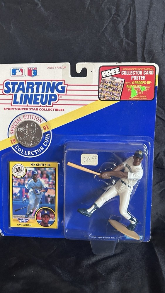 Starting Lineup Ken Griffey Jr. Baseball 1991 Action Figure w/ Coin & Card