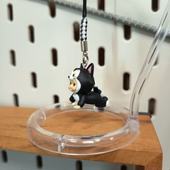 KEWPIE Baby as PINOCCHIO FIGARO CAT 1″ Mini Figure KEYCHAIN Toy Miniature Disney