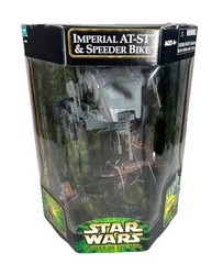 Star Wars Power of the Jedi POTJ Imperial AT-ST & Speeder Bike Paploo BRAND NEW