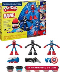 Play-Doh Marvel Hero Adventure Playset, 3 Marvel Action Figures with Wearable To