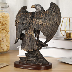 10.25″ Tall Patriotic Eagle on Rocks Statue Wild Bird Eagle Decorative Bronze Pa