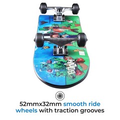 Minecraft 31″ Lenticular Complete Skateboard, Battle Scene, Kids Ages 6+, Green