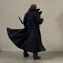 PB-MF-LTC2-BLK: Custom Black Fabric Long Coat for 7″ McFarlane WWE Action Figure