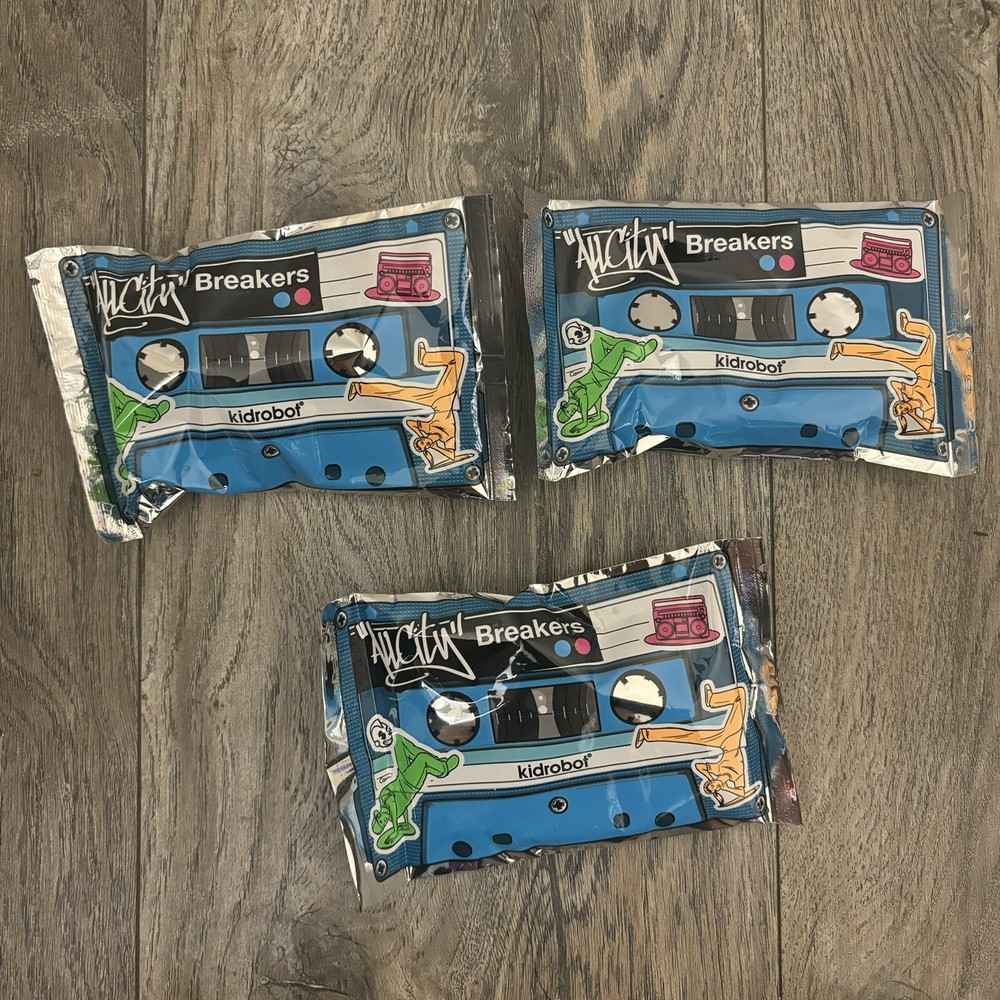 Kidrobot All City Breakers Lot of 3 Sealed Bags Break Dancing Mini Figures New