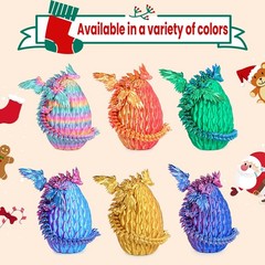 3D Printed Dragon Eggs with Articulated Fly Dragon Inside, Collectible Figuri…