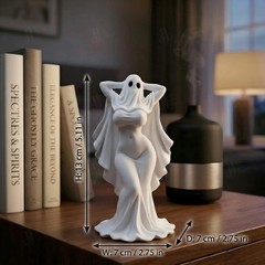 Gothic Ghost Girl Figurine Spooky Halloween Desk Decor Collectible Ornament Art