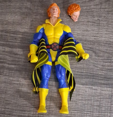Blue Yellow Black Action Figure Unboxed w/ Alternate/Extra Head Included